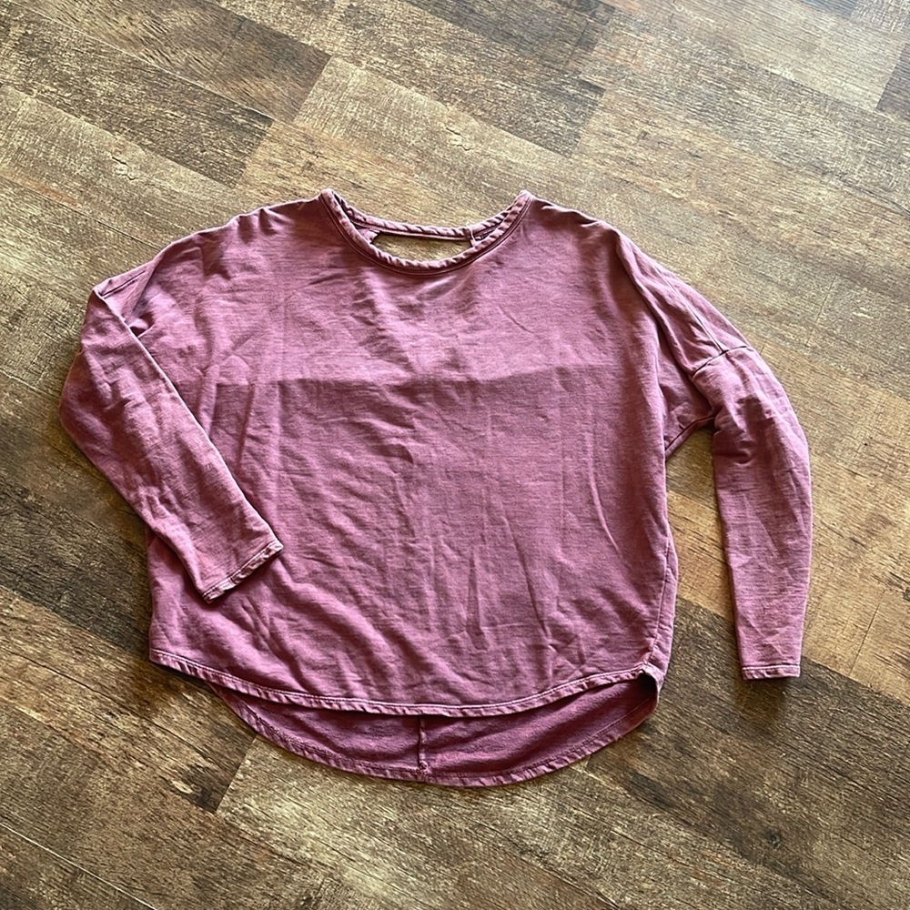 Caution To The Wind Acid Wash Sweatshirt Lightweight long sleeve crewneck